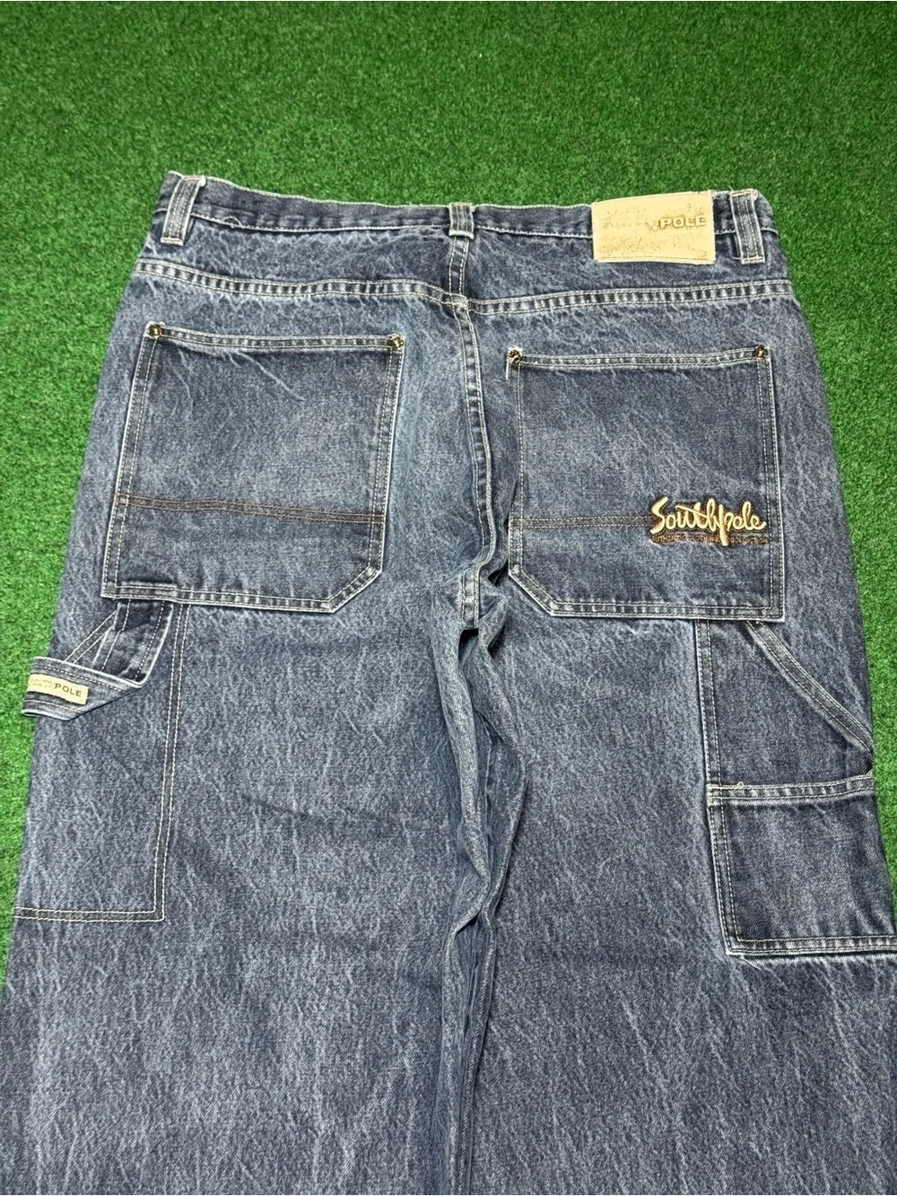Vintage 90s Y2K Southpole Baggy Carpenter Jeans, Ghetto Hip Hop Pants 38x30